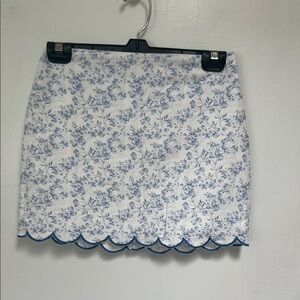 Blue Rain Blue and White Mini Pencil Skirt